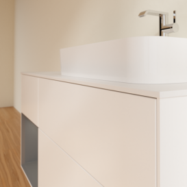 Тумба під раковину Villeroy & Boch Finion 120х50,1 см із підсвічуванням МДФ білий матовий лак/скло біле матове F391GKMT