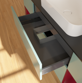 Тумба под раковину Villeroy & Boch Finion 160х50,1 см с подсветкой МДФ оливковый матовый лак/стекло черное матовое G742HBGM