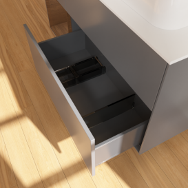 Тумба под раковину Villeroy & Boch Finion 120х50,1 см с подсветкой МДФ антрацит матовый лак/стекло белое матовое F391GNGK