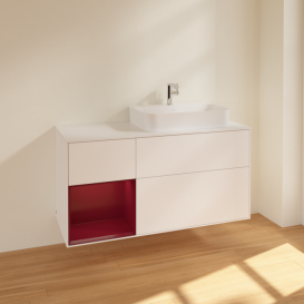 Тумба под раковину Villeroy & Boch Finion 120х50,1 см с подсветкой МДФ белый матовый лак/стекло белое матовое F391HBMT