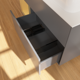 Тумба под раковину Villeroy & Boch Finion 120х50,1 см с подсветкой МДФ антрацит матовый лак/стекло белое матовое F391HFGK