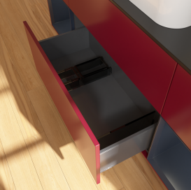 Тумба под раковину Villeroy & Boch Finion 160х50,1 см с подсветкой МДФ пион матовый лак/стекло черное матовое G742HGHB