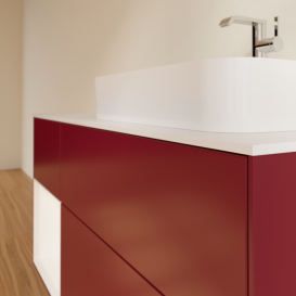 Тумба под раковину Villeroy & Boch Finion 120х50,1 см с подсветкой МДФ пион матовый лак/стекло белое матовое F391MTHB