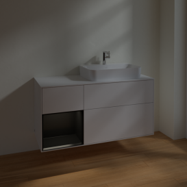 Тумба под раковину Villeroy & Boch Finion 120х50,1 см с подсветкой МДФ глянцевый белый лак/стекло белое матовое F391PDGF