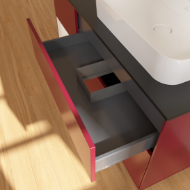 Тумба под раковину Villeroy & Boch Finion 120х50,1 см с подсветкой МДФ пион матовый лак/стекло черное матовое F392GFHB