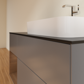 Тумба под раковину Villeroy & Boch Finion 120х50,1 см с подсветкой МДФ антрацит матовый лак/стекло черное матовое F392GNGK