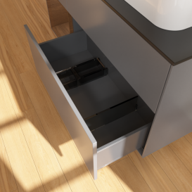 Тумба под раковину Villeroy & Boch Finion 120х50,1 см с подсветкой МДФ антрацит матовый лак/стекло черное матовое F392GNGK