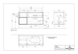 Тумба под раковину Villeroy & Boch Finion 120х50,1 см с подсветкой МДФ антрацит матовый лак/стекло черное матовое F392GNGK