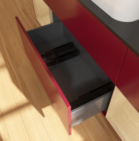 Тумба під раковину Villeroy & Boch Finion 160х50,1 см з підсвічуванням МДФ півонія матовий лак/скло чорне матове G742PCHB