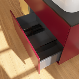 Тумба под раковину Villeroy & Boch Finion 120х50,1 см с подсветкой МДФ пион матовый лак/стекло черное матовое F392HFHB