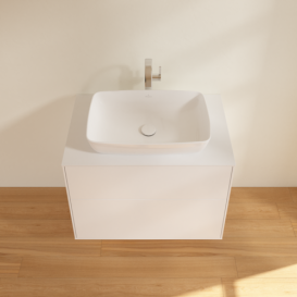 Тумба під раковину Villeroy & Boch Finion 80х50,1 см МДФ білий матовий лак/скло біле матове F75100MT