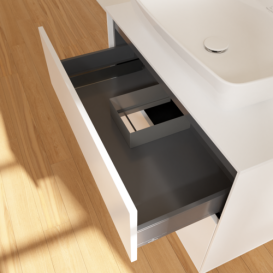 Тумба під раковину Villeroy & Boch Finion 80х50,1 см МДФ білий матовий лак/скло біле матове F75100MT