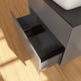 Тумба под раковину Villeroy & Boch Finion 80х50,1 см МДФ антрацит матовый лак/стекло черное матовое F75200GK