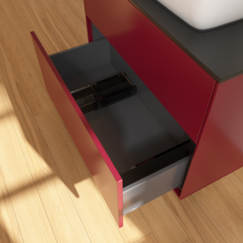 Тумба под раковину Villeroy & Boch Finion 80х50,1 см МДФ пион матовый лак/стекло черное матовое F75200HB