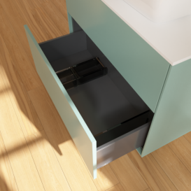 Тумба под раковину Villeroy & Boch Finion 80х50,1 см МДФ оливковый матовый лак/стекло белое матовое F75100GM