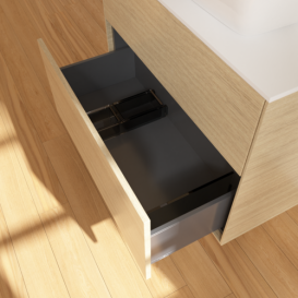 Тумба под раковину Villeroy & Boch Finion 80х50,1 см МДФ шпон дуба/стекло белое матовое F75100PC