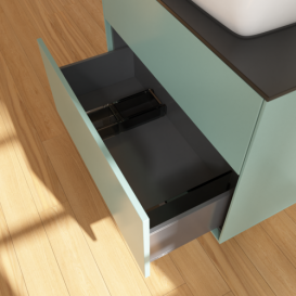 Тумба под раковину Villeroy & Boch Finion 80х50,1 см МДФ оливковый матовый лак/стекло черное матовое F75200GM