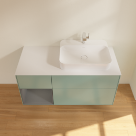 Тумба под раковину Villeroy & Boch Finion 120х50,1 см с подсветкой МДФ оливковый матовый лак/стекло белое матовое F391GKGM