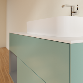 Тумба под раковину Villeroy & Boch Finion 120х50,1 см с подсветкой МДФ оливковый матовый лак/стекло белое матовое F391GKGM