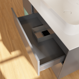 Тумба под раковину Villeroy & Boch Finion 120х50,1 см с подсветкой МДФ антрацит матовый лак/стекло белое матовое F391GMGK