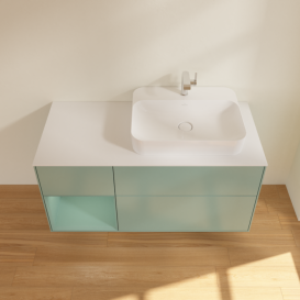 Тумба под раковину Villeroy & Boch Finion 120х50,1 см с подсветкой МДФ оливковый матовый лак/стекло белое матовое F391GMGM