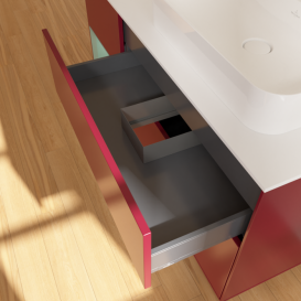 Тумба под раковину Villeroy & Boch Finion 120х50,1 см с подсветкой МДФ пион матовый лак/стекло белое матовое F391GMHB