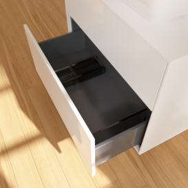 Тумба под раковину Villeroy & Boch Finion 80х50,1 см с подсветкой МДФ глянцевый белый лак/стекло белое матовое G75100GF