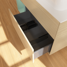 Тумба под раковину Villeroy & Boch Finion 120х50,1 см с подсветкой МДФ шпон дуба/стекло белое матовое F391GMPC