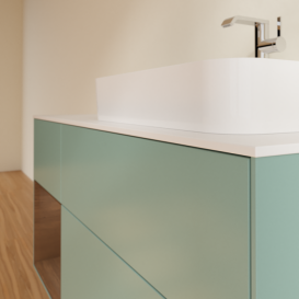 Тумба под раковину Villeroy & Boch Finion 120х50,1 см с подсветкой МДФ оливковый матовый лак/стекло белое матовое F391GNGM