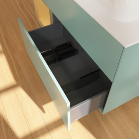 Тумба под раковину Villeroy & Boch Finion 120х50,1 см с подсветкой МДФ оливковый матовый лак/стекло белое матовое F391HFGM