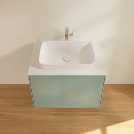 Тумба под раковину Villeroy & Boch Finion 80х50,1 см с подсветкой МДФ оливковый матовый лак/стекло белое матовое G75100GM