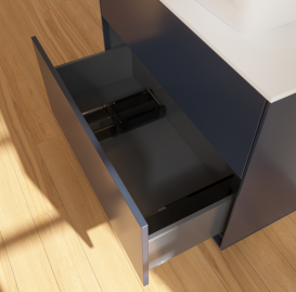 Тумба под раковину Villeroy & Boch Finion 80х50,1 см с подсветкой МДФ темно-синий матовый лак/стекло белое матовое G75100HG