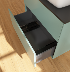 Тумба под раковину Villeroy & Boch Finion 80х50,1 см с подсветкой МДФ оливковый матовый лак/стекло черное матовое G75200GM