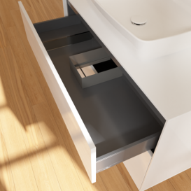 Тумба под раковину Villeroy & Boch Finion 100х50,1 см МДФ глянцевый белый лак/стекло белое матовое F76100GF