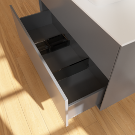 Тумба под раковину Villeroy & Boch Finion 100х50,1 см МДФ антрацит матовый лак/стекло белое матовое F76100GK