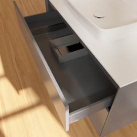 Тумба под раковину Villeroy & Boch Finion 100х50,1 см МДФ антрацит матовый лак/стекло белое матовое F76100GK