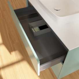 Тумба под раковину Villeroy & Boch Finion 100х50,1 см МДФ оливковый матовый лак/стекло белое матовое F76100GM