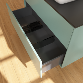 Тумба під раковину Villeroy & Boch Finion 100х50,1 см МДФ оливковий матовий лак/скло чорне матове F76200GM