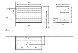 Тумба под раковину Villeroy & Boch Finion 100х50,1 см МДФ шпон дуба/стекло черное матовое F76200PC
