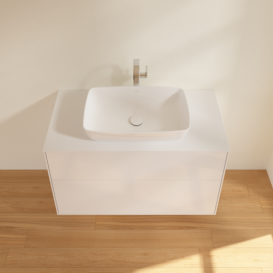 Тумба під раковину Villeroy & Boch Finion 100х50,1 см з підсвіткою МДФ білий глянцевий лак/скло біле матове G76100GF