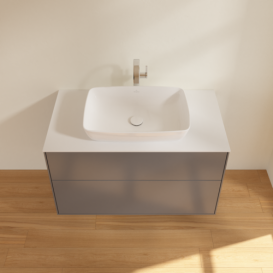 Тумба под раковину Villeroy & Boch Finion 100х50,1 см с подсветкой МДФ антрацит матовый лак/стекло белое матовое G76100GK