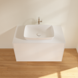 Тумба под раковину Villeroy & Boch Finion 100х50,1 см с подсветкой МДФ белый матовый лак/стекло белое матовое G76100MT