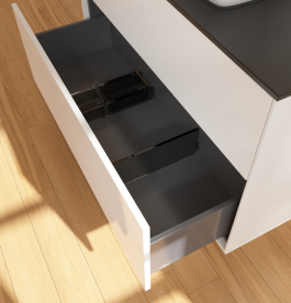 Тумба под раковину Villeroy & Boch Finion 100х50,1 см с подсветкой МДФ глянцевый белый лак/стекло черное матовое G76200GF