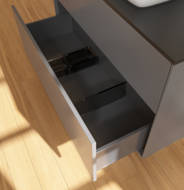 Тумба под раковину Villeroy & Boch Finion 100х50,1 см с подсветкой МДФ антрацит матовый лак/стекло черное матовое G76200GK