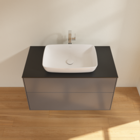 Тумба под раковину Villeroy & Boch Finion 100х50,1 см с подсветкой МДФ антрацит матовый лак/стекло черное матовое G76200GK