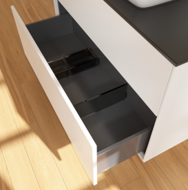 Тумба под раковину Villeroy & Boch Finion 100х50,1 см с подсветкой МДФ белый матовый лак/стекло черное матовое G76200MT