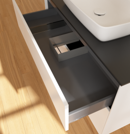 Тумба под раковину Villeroy & Boch Finion 100х50,1 см с подсветкой МДФ белый матовый лак/стекло черное матовое G76200MT