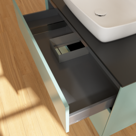 Тумба под раковину Villeroy & Boch Finion 100х50,1 см с подсветкой МДФ оливковый матовый лак/стекло черное матовое G76200GM