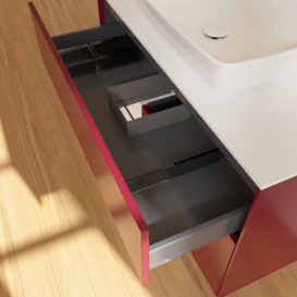 Тумба під раковину Villeroy & Boch Finion 100х50,1 см з підсвічуванням МДФ півонія матовий лак/скло біле матове F771GFHB