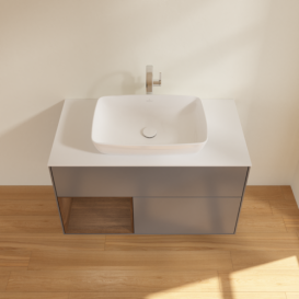 Тумба под раковину Villeroy & Boch Finion 100х50,1 см с подсветкой МДФ антрацит матовый лак/стекло белое матовое F771GNGK